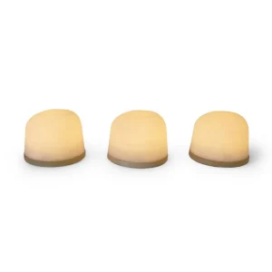 Atelier Pierre Fondant small set van 3 oplaadbare lampen lichte eik