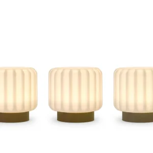 Atelier Pierre Dentelles 9 set van 3 draadloze lampen clay