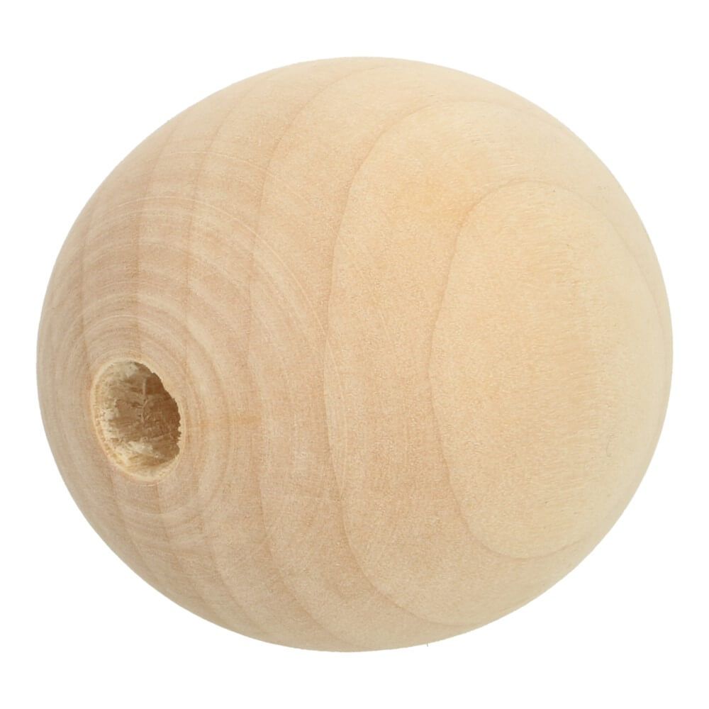 Houten kralen 50mm naturel - Afbeelding 2