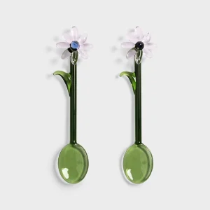 &Klevering Flora glass spoons - set van 2/ -50%